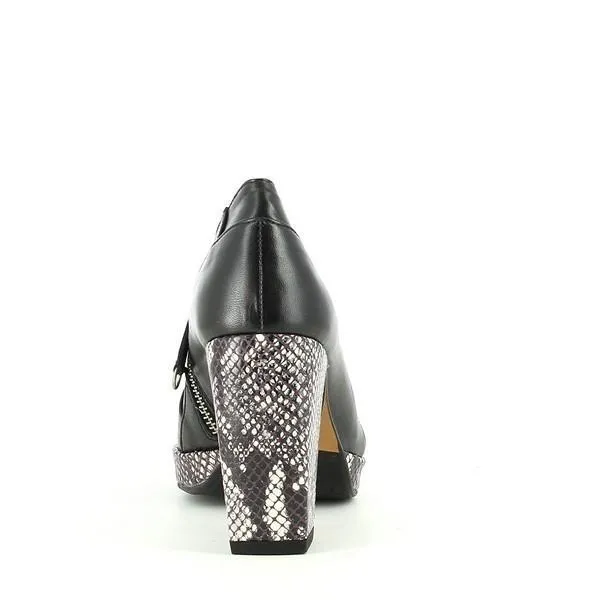 Audley 18555 Black Snake Print High Heel Booties
