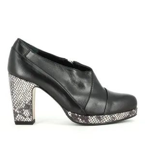 Audley 18555 Black Snake Print High Heel Booties