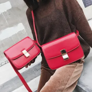 Back to College European Vintage Fashion Female Square Bag 2021 New High quality PU Leather Women's Handbag Simple Casual Shoulder Messenger Bag