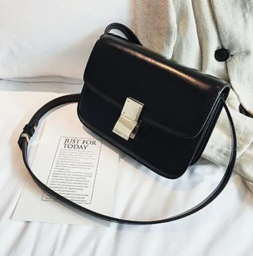 Back to College European Vintage Fashion Female Square Bag 2021 New High quality PU Leather Women's Handbag Simple Casual Shoulder Messenger Bag