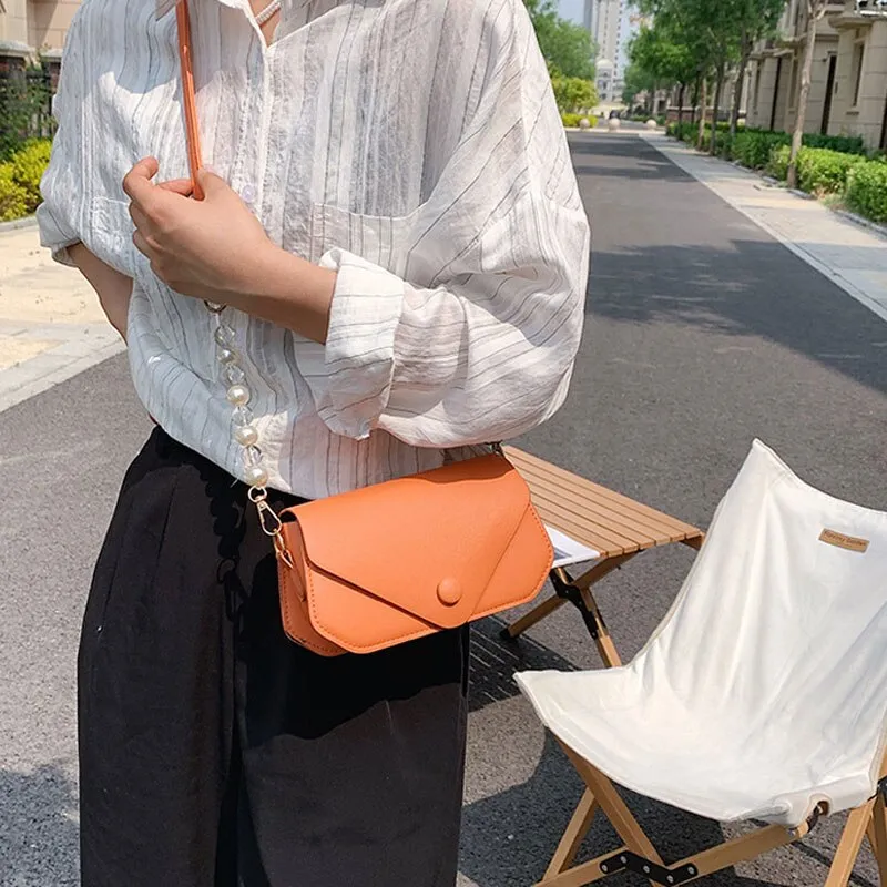 Back to College Fashion Simple Style Handbags For Women 2021 Solid Color Female Shoulder Bag Brand Designer Women Crossbody Versatile Small Bag