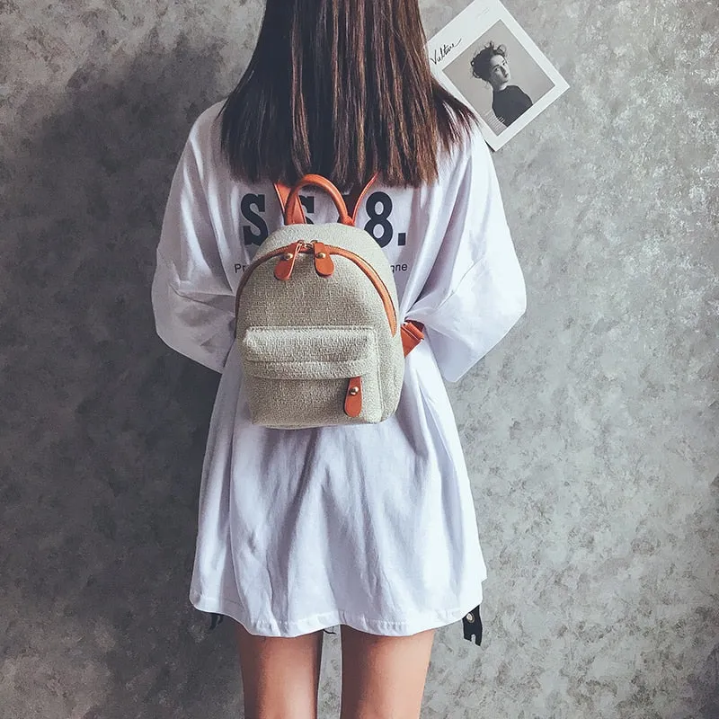 Back to College New Fashion Women Cute Backpack Mini Casual Bag Girl Small School Backpacks for Teenagers Ladies Shoulder Bags Mochila Feminina