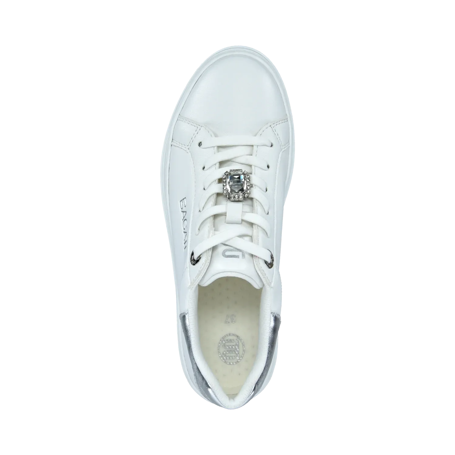 BAGATT White/Silver Platform Trainer