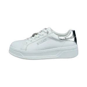 BAGATT White/Silver Platform Trainer