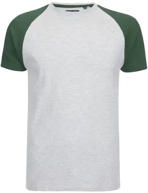 Baptist Raglan Sleeve Baseball T-Shirt in Ecru / Green