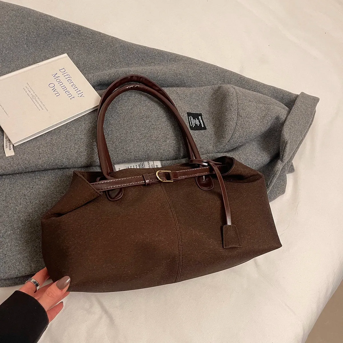 Big PU Leather Underarm Bags for Women