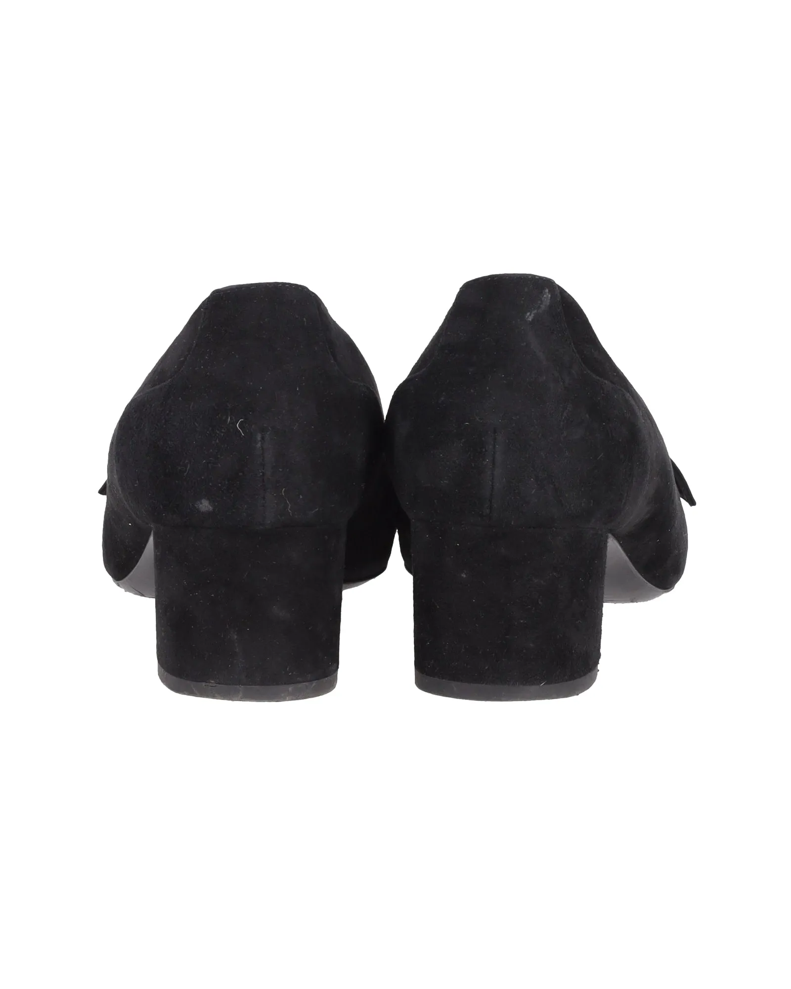 Bottega Veneta Buckle-Toe 45mm Pumps in Black Suede