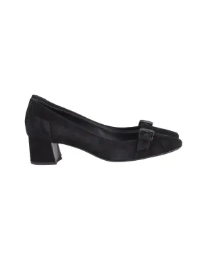 Bottega Veneta Buckle-Toe 45mm Pumps in Black Suede