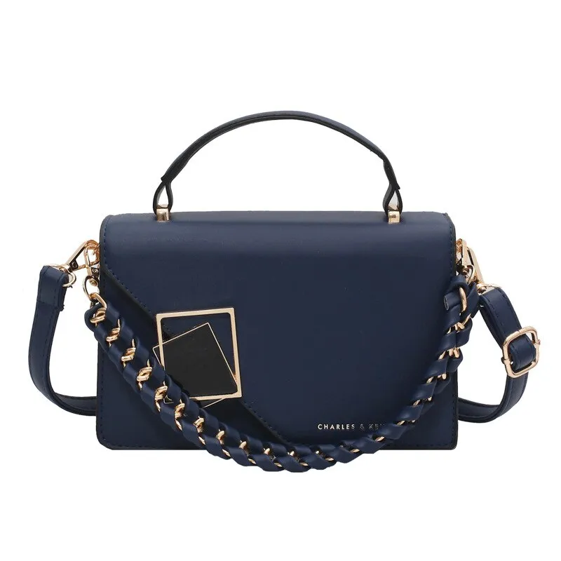 Braided chain Women Handbags Small PU Leather Crossbody Bags For Female 2021 Summer ladies flap Shoulder Bag Fashion phone bag