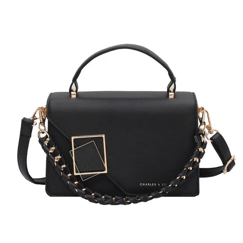 Braided chain Women Handbags Small PU Leather Crossbody Bags For Female 2021 Summer ladies flap Shoulder Bag Fashion phone bag