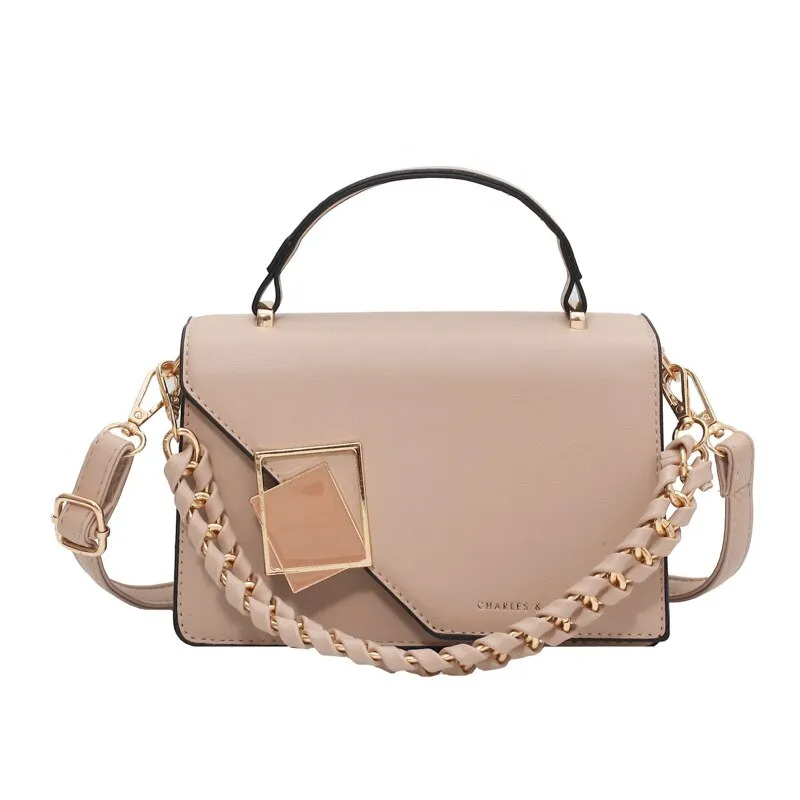 Braided chain Women Handbags Small PU Leather Crossbody Bags For Female 2021 Summer ladies flap Shoulder Bag Fashion phone bag