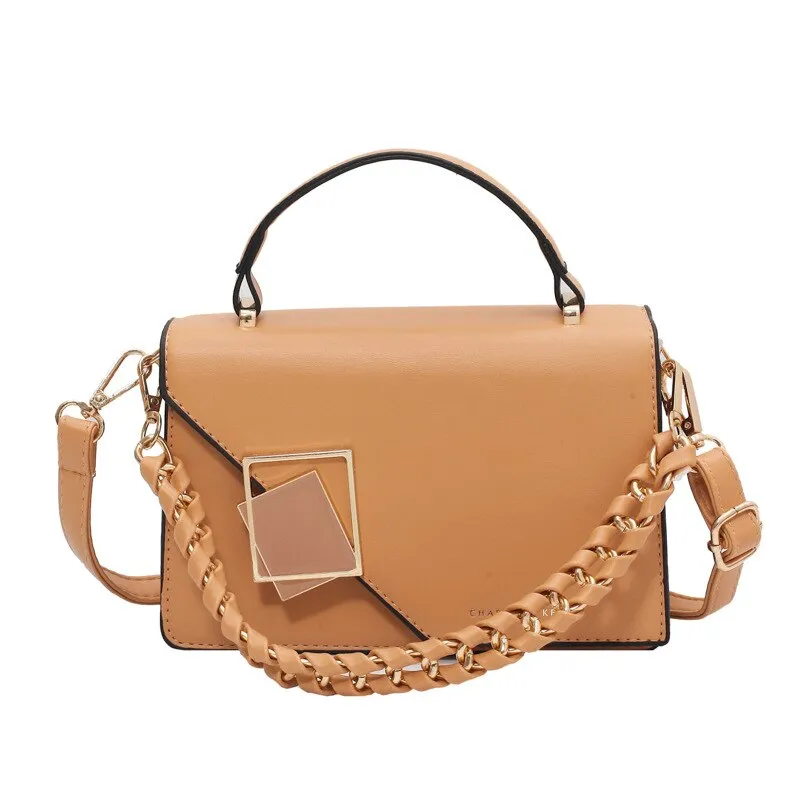 Braided chain Women Handbags Small PU Leather Crossbody Bags For Female 2021 Summer ladies flap Shoulder Bag Fashion phone bag