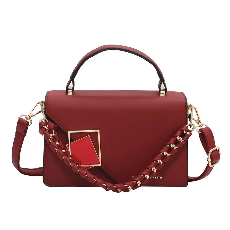 Braided chain Women Handbags Small PU Leather Crossbody Bags For Female 2021 Summer ladies flap Shoulder Bag Fashion phone bag