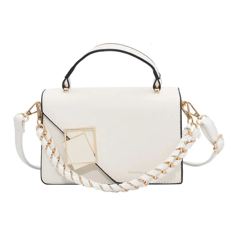 Braided chain Women Handbags Small PU Leather Crossbody Bags For Female 2021 Summer ladies flap Shoulder Bag Fashion phone bag