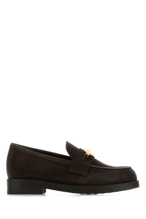 Brown suede Maddie Diamond loafers