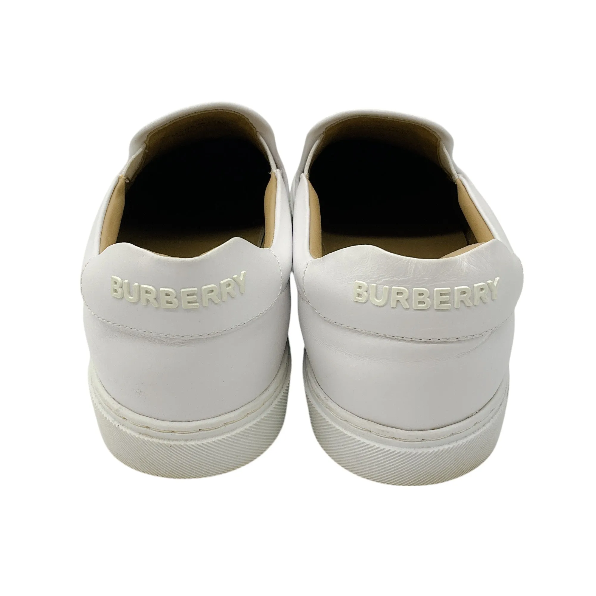 Burberry White / Tan Nova Check Low Top Sneakers