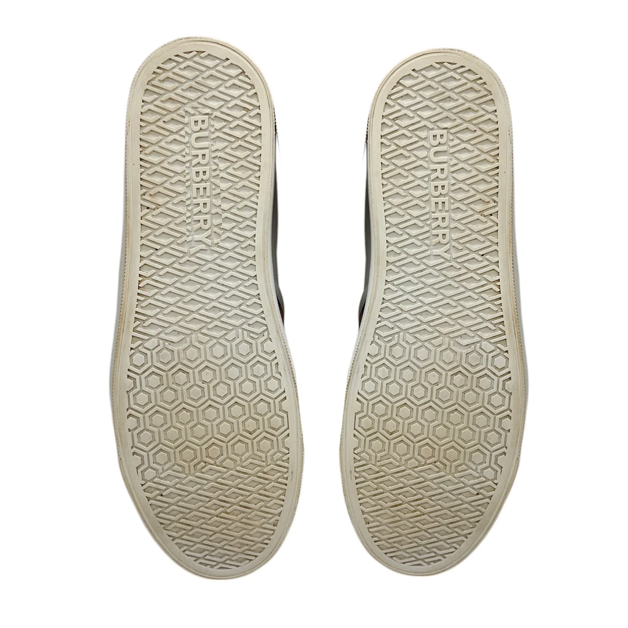 Burberry White / Tan Nova Check Low Top Sneakers