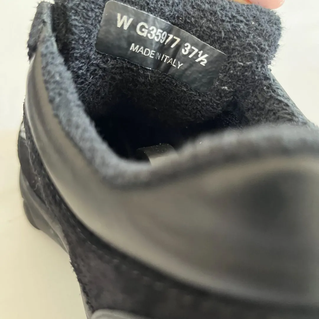 Chanel black suede and leather low top lace up sneakers, 37.5