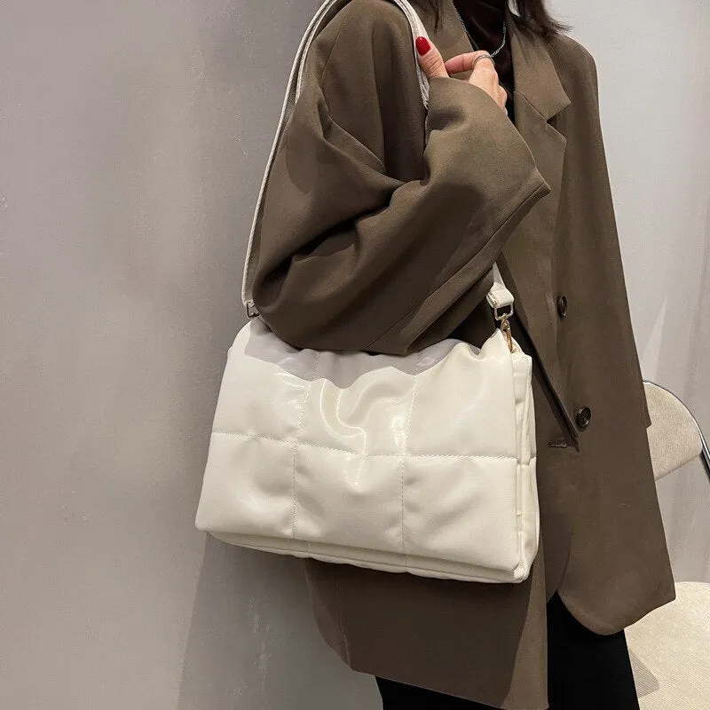 Christmas Gift Casual Quilted Women Crossbody Bag Designer Cotton Padded Shoulder Bag Brands Pad Square Bags for Women Handbags 2021 Tote Lady