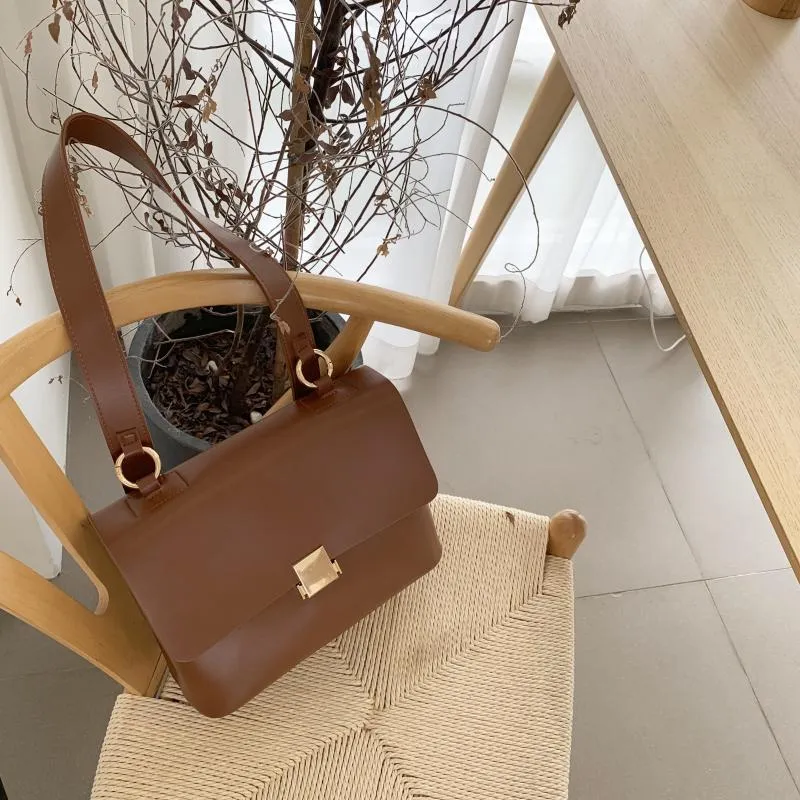 Christmas Gift Casual Retro Women Shoulder Bags Designer Brand Chic Strap Female Handbags Luxury Pu Leather Crossbody Messenger Bag Large Purse