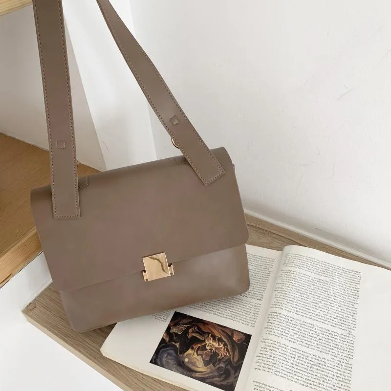 Christmas Gift Casual Retro Women Shoulder Bags Designer Brand Chic Strap Female Handbags Luxury Pu Leather Crossbody Messenger Bag Large Purse