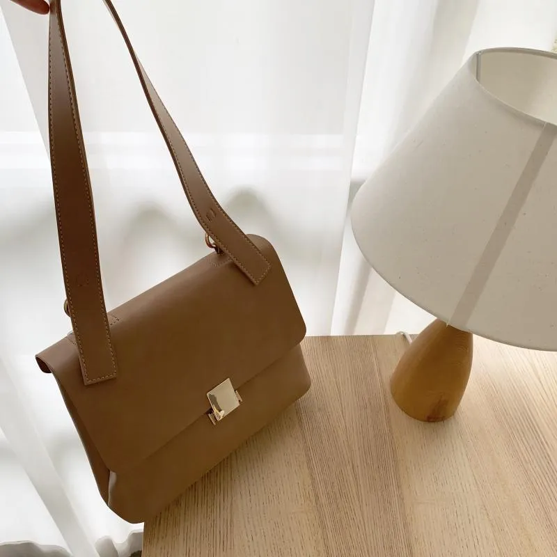 Christmas Gift Casual Retro Women Shoulder Bags Designer Brand Chic Strap Female Handbags Luxury Pu Leather Crossbody Messenger Bag Large Purse