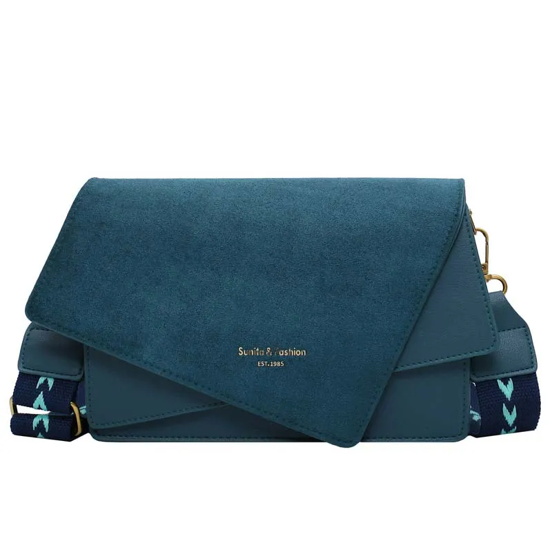 Christmas Gift Contrast Color Crossbody Bags For Women 2021 Messenger Shoulder Bag Suede PU Leather Ladies Purses and Handbags CrossBody Bag