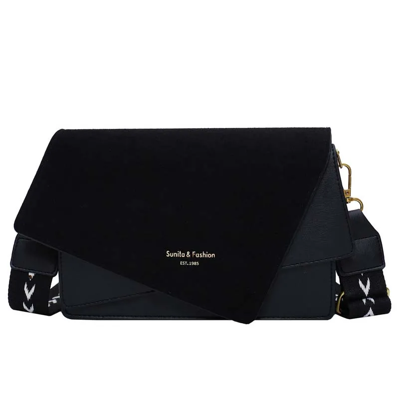 Christmas Gift Contrast Color Crossbody Bags For Women 2021 Messenger Shoulder Bag Suede PU Leather Ladies Purses and Handbags CrossBody Bag