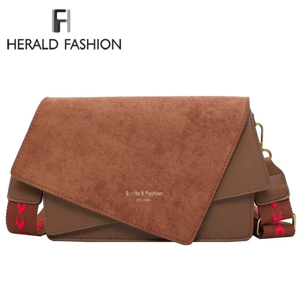 Christmas Gift Contrast Color Crossbody Bags For Women 2021 Messenger Shoulder Bag Suede PU Leather Ladies Purses and Handbags CrossBody Bag