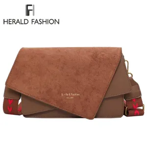Christmas Gift Contrast Color Crossbody Bags For Women 2021 Messenger Shoulder Bag Suede PU Leather Ladies Purses and Handbags CrossBody Bag