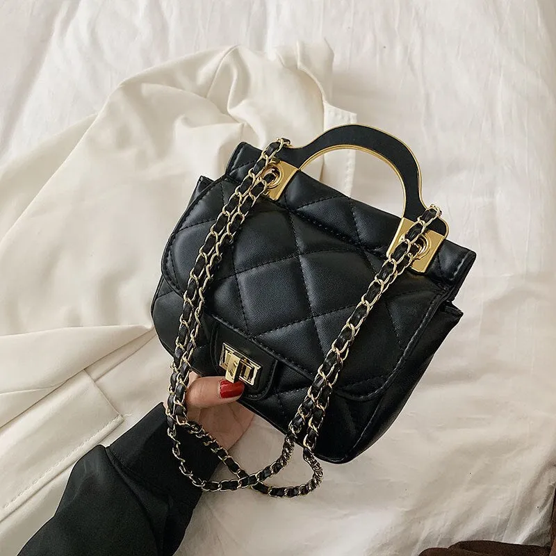 Christmas Gift Lattice Mini Tote bag 2021 New Quality PU Leather Women's Designer Handbag Luxury brand Shoulder Messenger bag Travel Purses