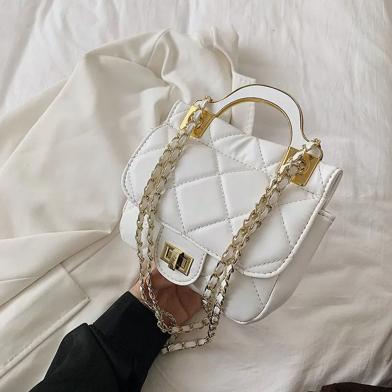 Christmas Gift Lattice Mini Tote bag 2021 New Quality PU Leather Women's Designer Handbag Luxury brand Shoulder Messenger bag Travel Purses