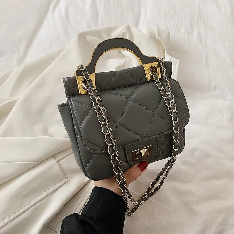 Christmas Gift Lattice Mini Tote bag 2021 New Quality PU Leather Women's Designer Handbag Luxury brand Shoulder Messenger bag Travel Purses