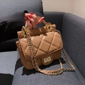 Christmas Gift Lattice Mini Tote bag 2021 New Quality PU Leather Women's Designer Handbag Luxury brand Shoulder Messenger bag Travel Purses