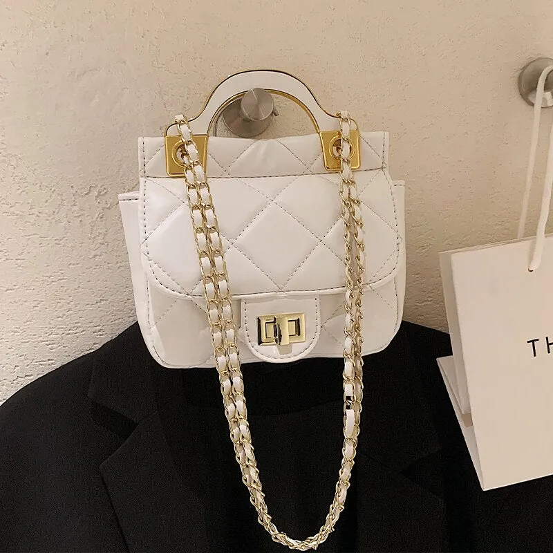 Christmas Gift Lattice Mini Tote bag 2021 New Quality PU Leather Women's Designer Handbag Luxury brand Shoulder Messenger bag Travel Purses