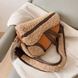 Christmas Gift с доставкой Retro Faux Fur heart bags 2021 Winter Small Crossbody Shoulder Bag Women's Branded Trend Handbags telfar bag Purses