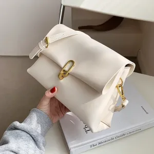 Christmas Gift Simple Design Solid Color Pu Leather Crossbody Bag for Women 2021 Female Fashion Brand Luxury Chain Shoulder Handbags and Purses