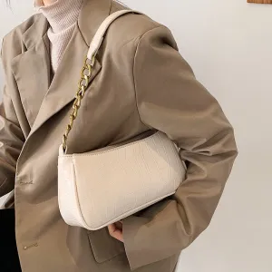 Christmas Gift Stone Pattern Small PU Leather Shoulder Bags For Women 2021 Summer Simple Handbags And Purses Female Travel Totes Chain