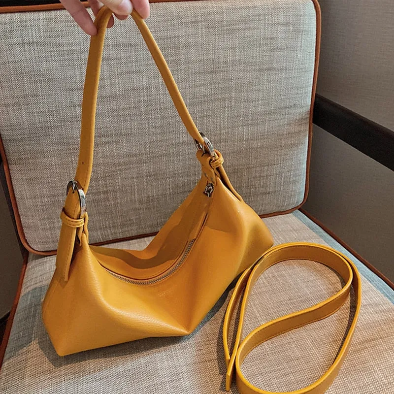 Christmas Gift Women's Fashion Soft PU leather Underarm Bags Trendy Baguette Crossbody Bags Retro Single Shouder Bags Female Casual Handbags