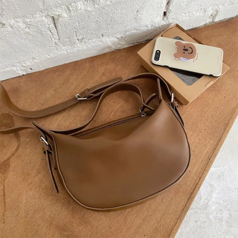 Christmas Gift Women's Shoulder Crossbody Handbags Purses Female Casual Versatile Saddle Bags Soild Color Travel Bags For Ladies Simple Zipper