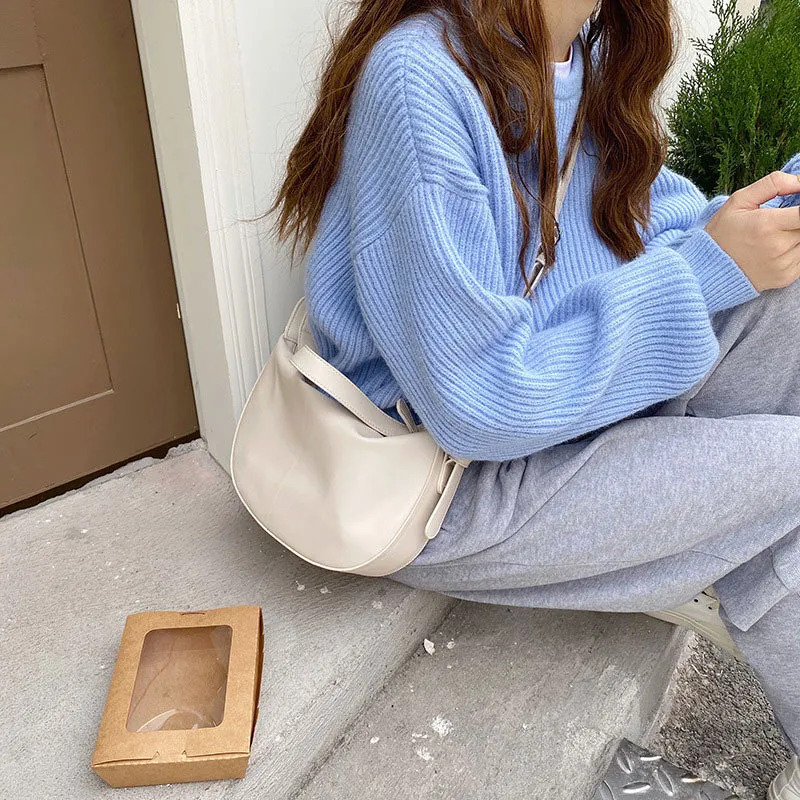 Christmas Gift Women's Shoulder Crossbody Handbags Purses Female Casual Versatile Saddle Bags Soild Color Travel Bags For Ladies Simple Zipper