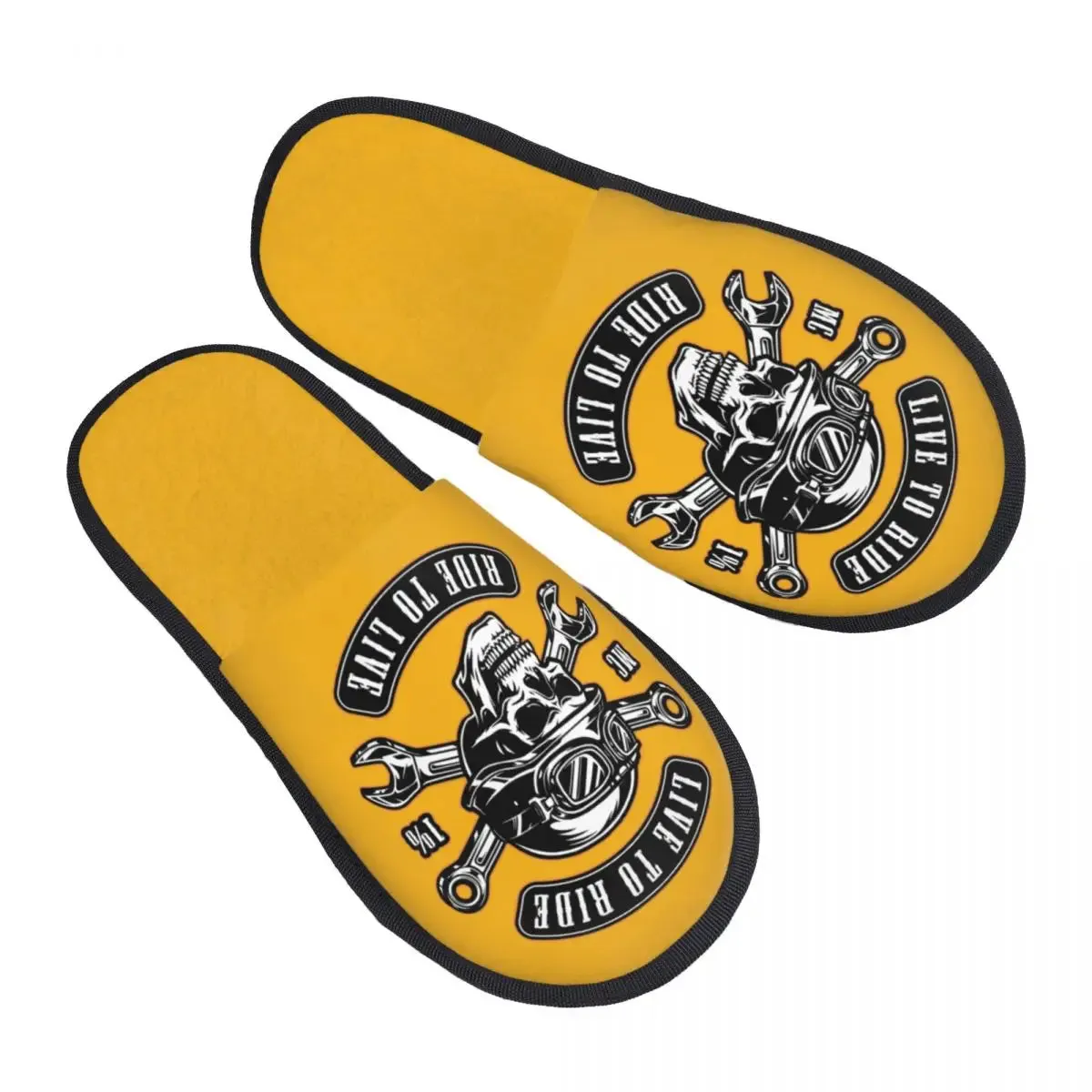 Forever Metal Skull Slippers | Death Rock Memory Foam Indoor Shoes | Cozy Goth Gift for Women