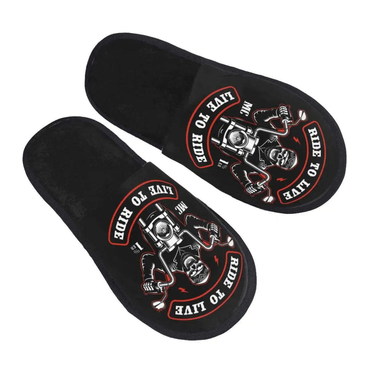 Forever Metal Skull Slippers | Death Rock Memory Foam Indoor Shoes | Cozy Goth Gift for Women