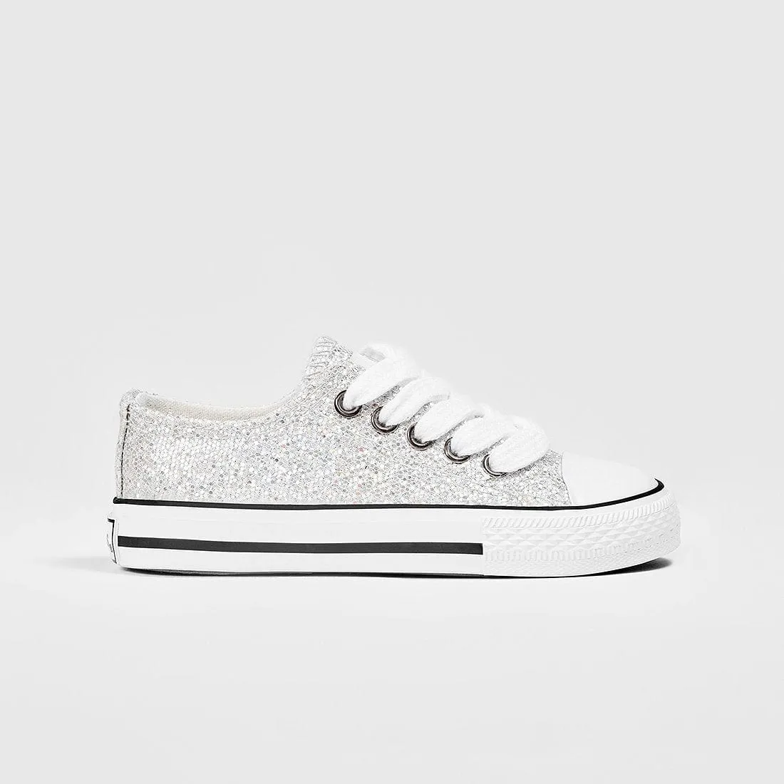 Girl's Silver Glitter Sneakers