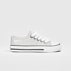 Girl's Silver Glitter Sneakers
