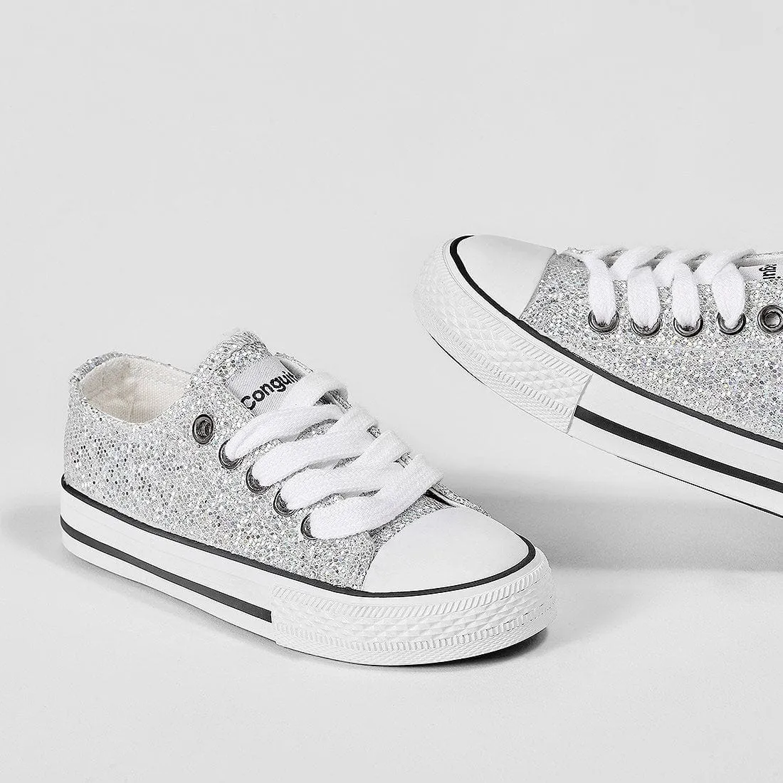 Girl's Silver Glitter Sneakers