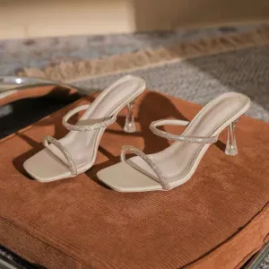 Giselle Glitter Double Strap Heels