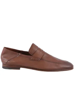 HARRYS OF LONDON BROWN MEN'S LEATHER LOAFERS UK 10 EU 44 US 11