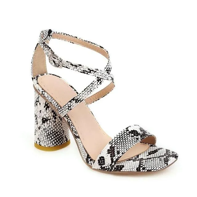 High Quality Mid Heel Open Toe Square Party Sandals
