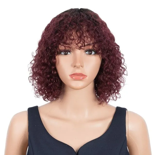 Highlight Blonde Jerry Curly Short Bob Women Wigs
